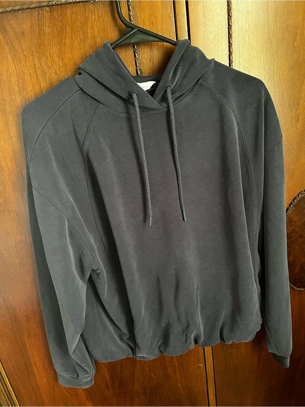 Athleta Black Hooded Pullover Sweatshirt